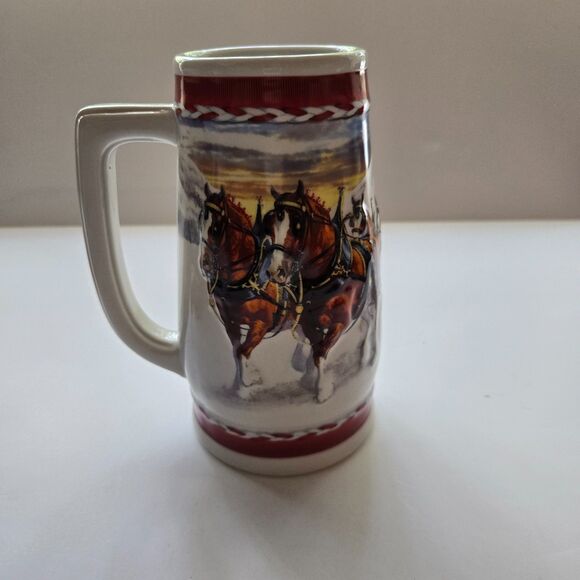 Budweiser Clydesdale Beer Stein Collectible Mugs Holiday Horses Bar Drinkware - Picture 10 of 13
